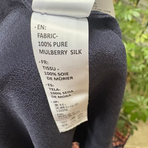 LILYSILK Figure Flattering 100% Silk Wrap Dress in Navy size XL US 14-16 - Picture 12 of 13